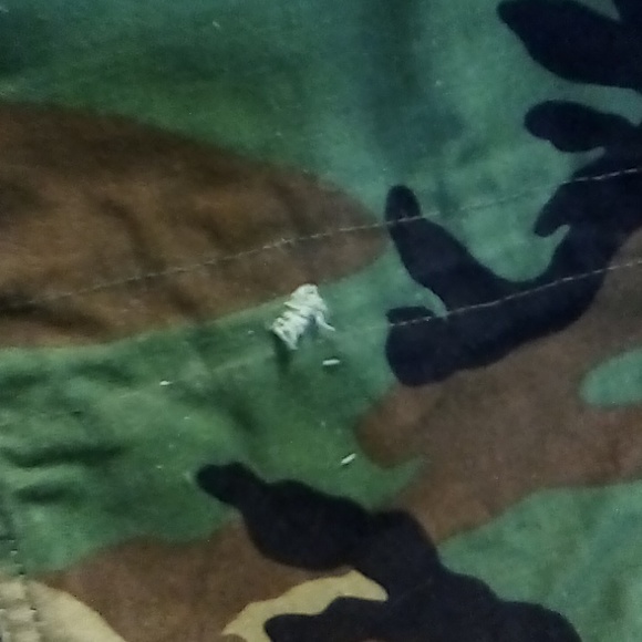 Vintage US army camouflage jacket zipper buttons with American flag patch USED - Picture 8 of 10